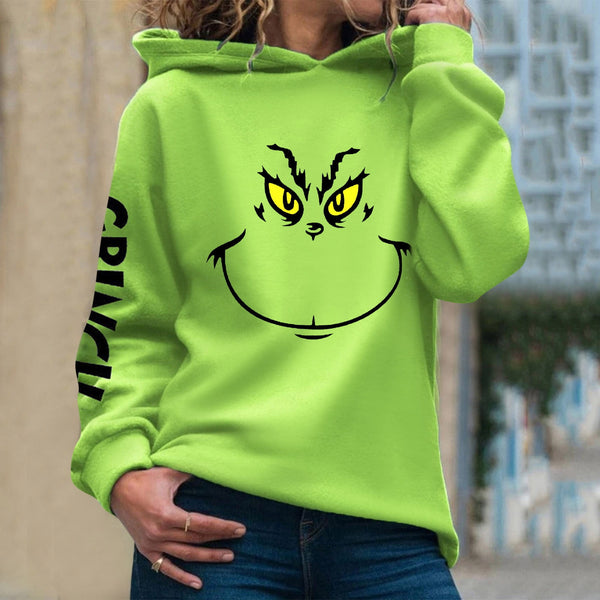 Grinch Themed Long Sleeves Crew Neck Hoodie