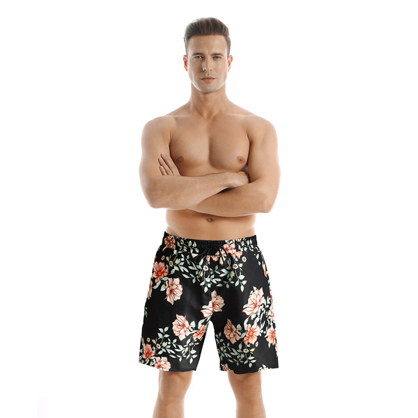 Waterproof Floral Print Holiday Beachshorts Swimsuit For Men