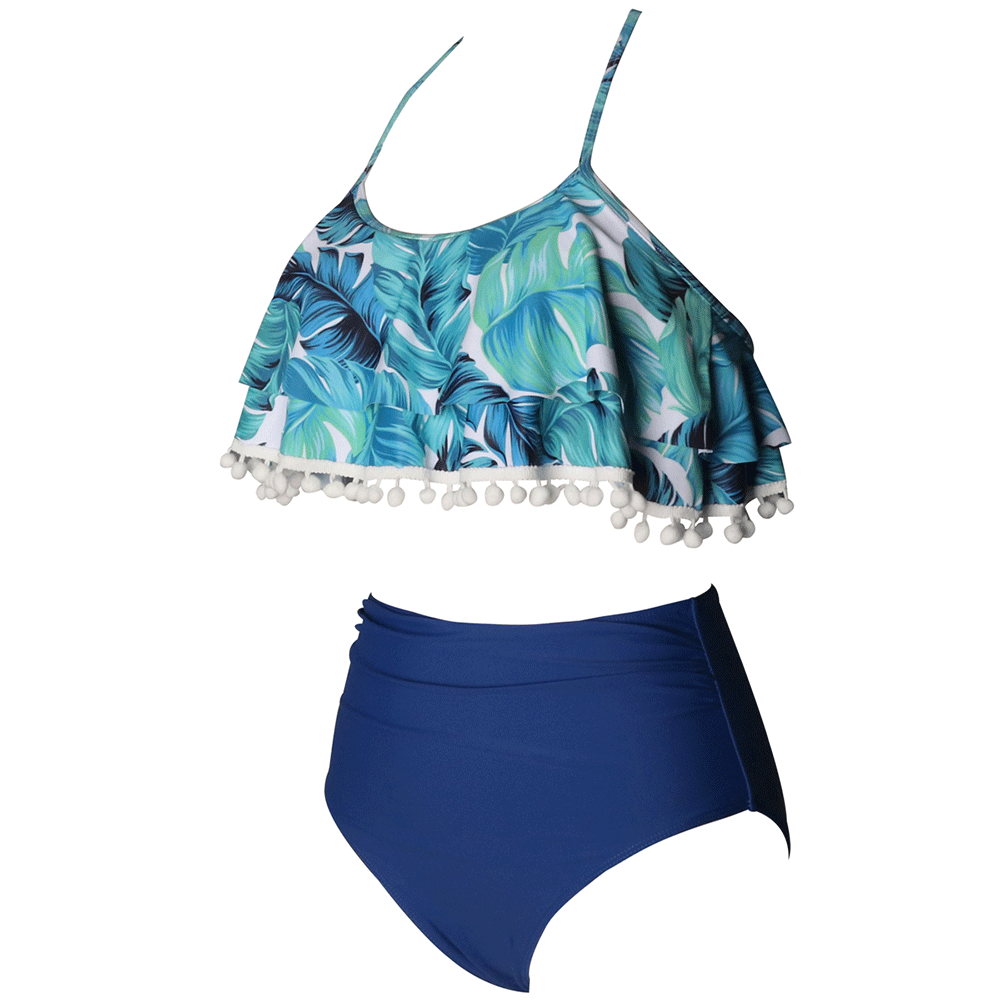 Tropical Plants Beach Sexy Bikini Swimsuit for Women