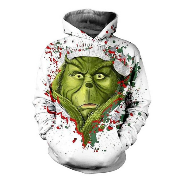 Inspired by Christmas Grinch Cartoon Wolf Pocket Hoodie