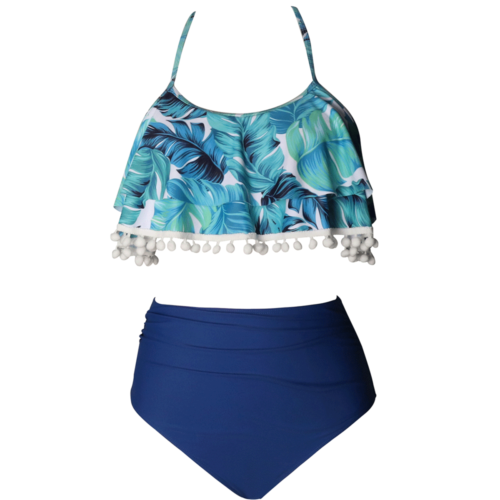 Tropical Plants Beach Sexy Bikini Swimsuit for Women