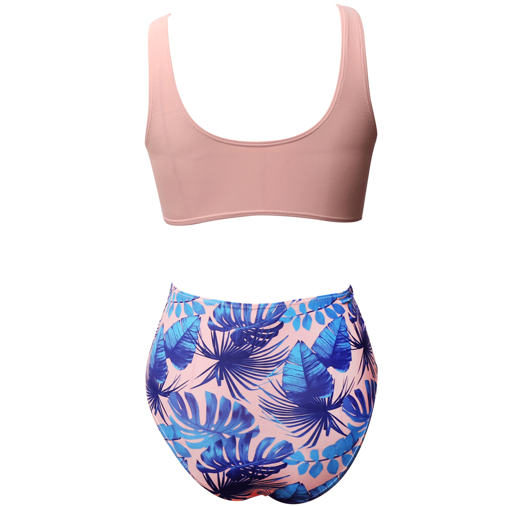 Wrap Bralette & Floral High Waist Bikini Set