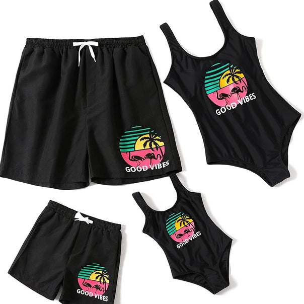 Family Matching One Piece Bathing Beach Wear