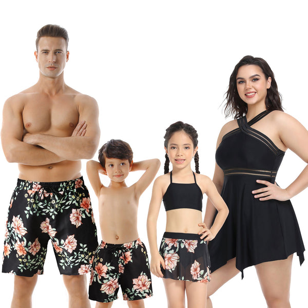 Family Matching Plants Printed Swimsuits
