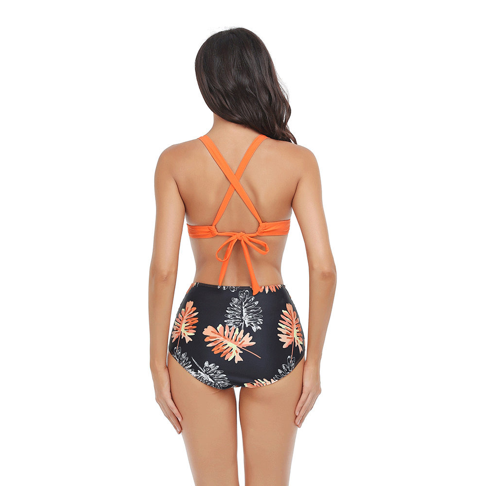 X-Back Triangle & Banded High Waist Swimsuit foe Women