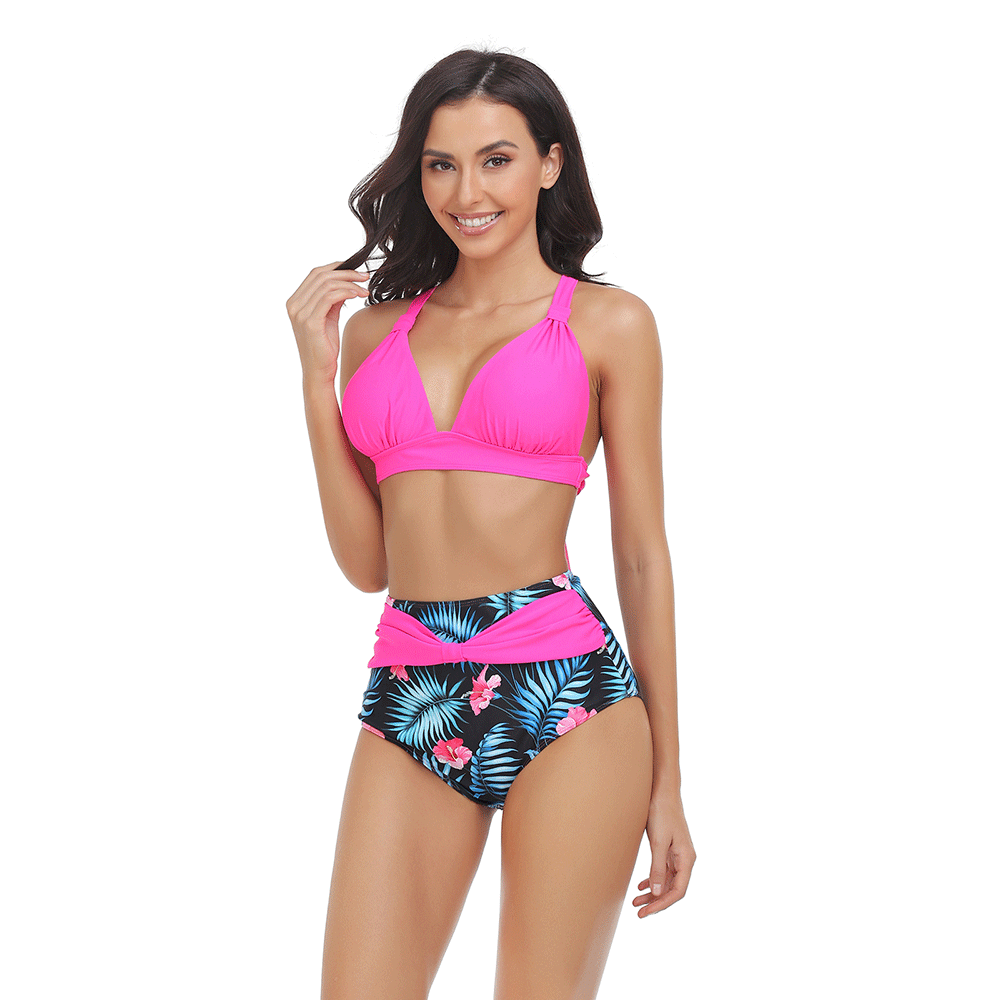 X-Back Triangle & Banded High Waist Swimsuit foe Women