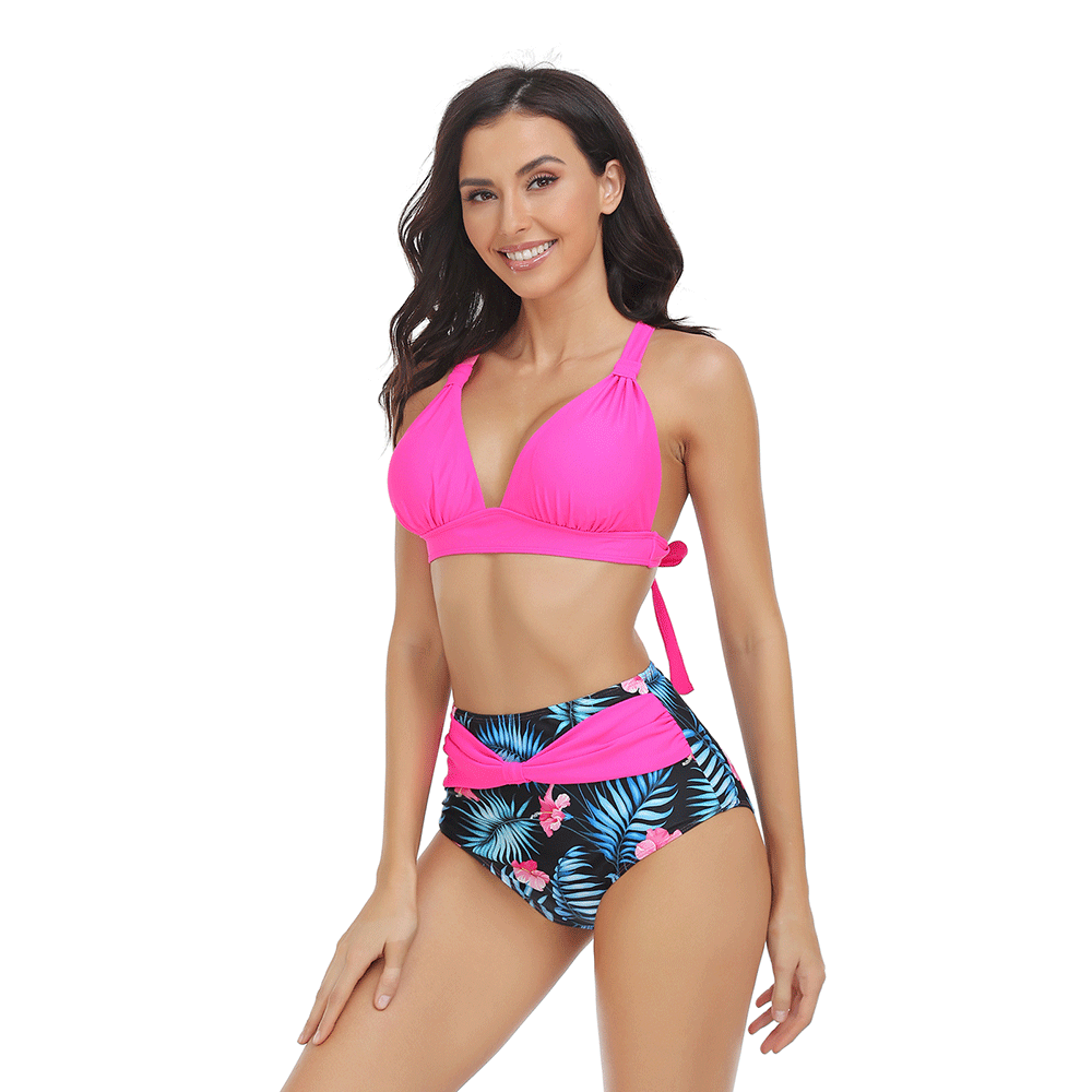 X-Back Triangle & Banded High Waist Swimsuit foe Women