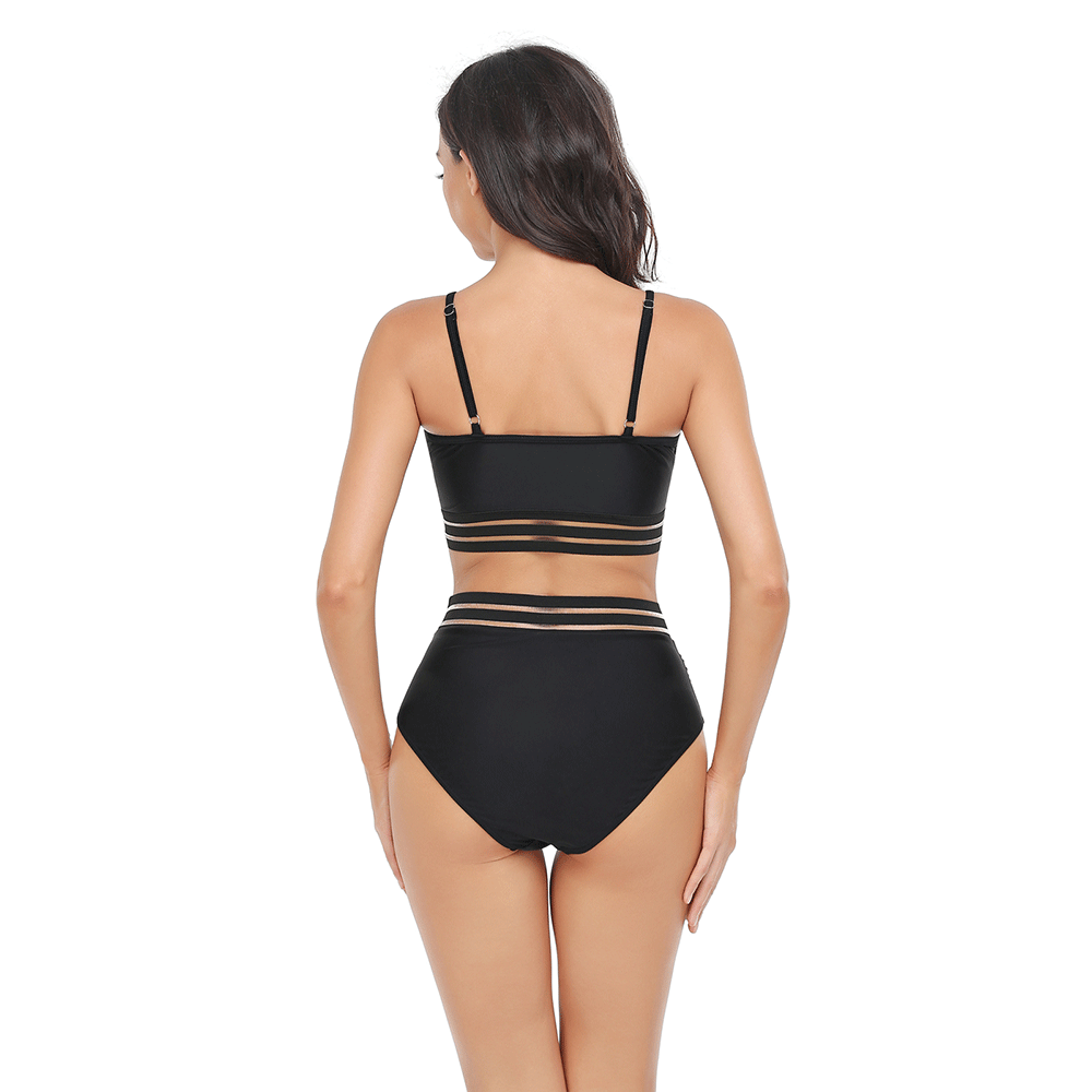 Wrap Bralette & Spliced High Waist Swimsuit foe Women