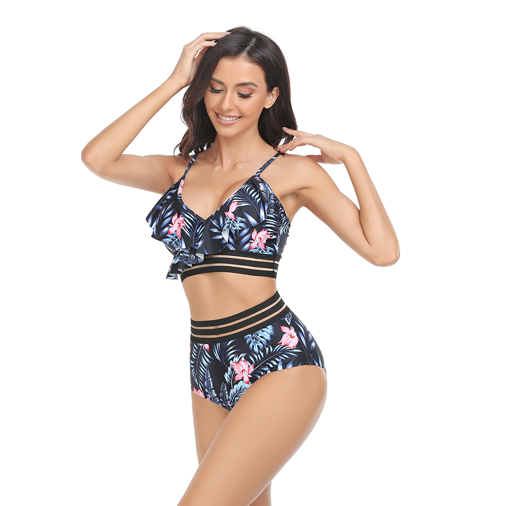 Wrap Bralette & Spliced High Waist Swimsuit foe Women