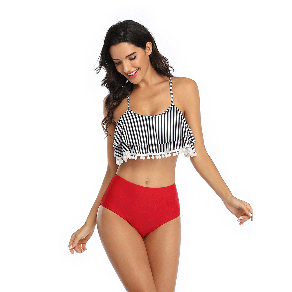 Tropical Plants Beach Sexy Bikini Swimsuit for Women