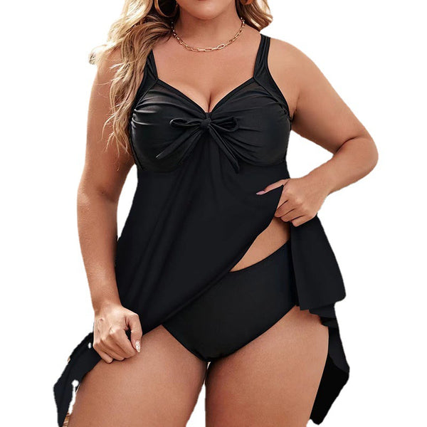 Plus Size Bowknot One Piece Swimsuit